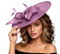 Vintage Women's Fascinators Hair for Wedding Guests, Headband Fascinator Hat with Clip, Elegant Weddings & Mother Of the Bride Women Hats and Party Net Feathers White Fascinators