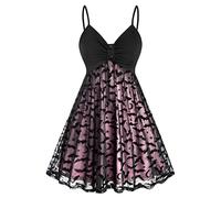Vintage Women's Sleeveless Medieval Halloween Costume Sexy Short Chiffon Court Renaissance Victorian Carnival Punk Gothic Printed Elegant Fashion Fancy Dress