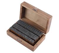Vintage Wood Alphabet Letter Rubber Stamps Small Wooden Box 70PCS