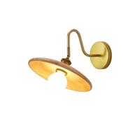 Vintage Wood Bedroom Reading Bedside Wall Light Nordic Rustic Adjustable Log Hallway Wall Sconce Mid Century Farmhouse Stairs Aisle Wall Mounted Lamp for Living Room(Large)/Medium