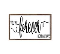 Vintage Wood Framed Wall Sign You Will Forever Be My Alway Funny Family Bathroom Wall Decor Sign Rustic Farmhouse Toilet Wood Wall Decor Signs Home Restroom Quotes Wall Art Wooden plaque 12x22In