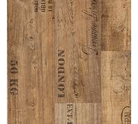 Vintage Wood Plank Effect Vinyl Flooring 2.5mm Realistic Foam Backed Lino Slip Resistant (Warm Brown Urban Planks, 2m x 2m)