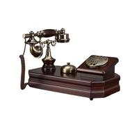 Vintage Wood Rotary Telephone Analog Landline Telephone Desktop Corded Phone Classic Retro Decoration Home/Office Telephone