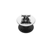 Vintage Woodcut Templar Knight Defeat Darkness Faith Sword PopSockets Adhesive PopGrip