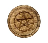 Vintage Wooden Candle Tray - Five Gram Rock Jewelry Holder Plate for Home and Wedding Decoration | Rustic Wooden Display Plates for Candles, Rings, Crystals, Wicca Altar Setup, Decorative Gift Tray