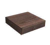 Vintage Wooden Desk - 3-Tier Storage Box for Office & Home - Stylish Desktop Drawer with Coffee Finish - Perfect for Tabletop & Workspace Decor (25.5x24.5x6CM)