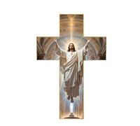 Vintage Wooden Jesus Christ Wall Cross, Catholic Crucifix Wall Cross, Spiritual Christian Art Gift, 12in Handcrafted Religious Home Decor for Living Room, Bedroom, Or Prayer Space