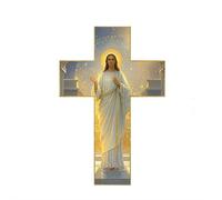 Vintage Wooden Jesus Christ Wall Cross, Sacred Cross Wall Art Decor, Realistic Hanging Catholic Crucifix for Home, Inspirational Christ Walls Art for Church Gifts