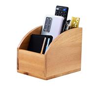 Vintage Wooden Mail Sorter Rustic Wood Desk Organizer With 3 Compartment Wood Caddy Media Basket for Desktop, Tabletop or Counter Good for TV Remote Holders Mailbox Home Decor Office Supplies Storage