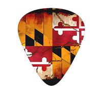 vintage wooden maryland flag Guitar picks 12 pieces, ABS material, smooth edges, comfortable feel, 3 optional thicknesses