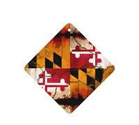 Vintage Wooden Maryland Flag Pattern Car Air Fresheners 4 Pcs Square Hanging Aromatherapy Tablets Scented Fresheners For Bedroom Bathroom