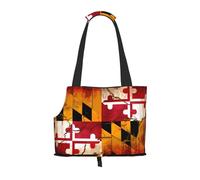 vintage wooden maryland flag Small pet carrier suitable for shopping malls airplanes buses and subways