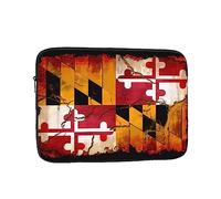 Vintage Wooden Maryland Flag Unisex Shockproof Laptop Sleeve, Made of high-Density Oxford Fabric, Convenient Zipper Opening