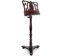 Vintage Wooden Music Stand for Sheet Music, Professional Adjustable Instrument Books Tripod, Musicians Players Beginners, Stage Studios Office(Red)