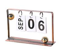 Vintage Wooden Perpetual Calendar, Flip Out Wooden Calendar Page - Perpetual Metal Table Calendar, Adjustable Standing Table Calendar, Artistic Calendar