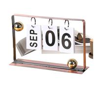 Vintage Wooden Perpetual Calendar, Flip Out Wooden Calendar Page - Perpetual Metal Table Calendar, Adjustable Standing Table Calendar, Artistic Calendar