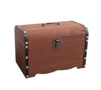 Vintage Wooden Piggy Bank Retro Trinket Storage Jar, Perfect for Saving Coins and Little Treasures (17.5 * 13 * 12.5)