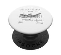 Vintage Wooden Roller Coaster Patent Blueprint PopSockets Adhesive PopGrip