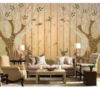 Vintage Wooden Stereo Trees Birds 3D Wallpaper Luxury Home Dining Decor Paste Sofa Living Room The Wall for Bedroom Mural-430cm×300cm