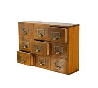 Vintage Wooden Storage Drawer Unit 9/16 Mini Drawers Jewelry Box A38 cm Organizer Retro Style Compact Space Saver Home Decor Multi-functional Storage Solution