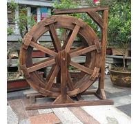 Vintage Wooden Water Wheel FountainSelfRotating Pool & Garden Decor 80cm (31.5inch) Rustic Ornamental Waterfall for Backyard & Pond Landscaping