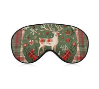 Vintage Woodgrain Christmas Wildlife Blackout Sleep Eye Mask, Ventilated Fabric, Adjustable Wearing Style, Zero Pressure Sleeping Mask Soft Skin Friendly Eyeshade for Women Men