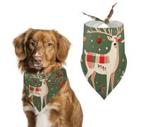 Vintage Woodgrain Christmas Wildlife Dog Bandanas Adjustable Bib Party Pet Decorations Cute Dog Triangle Scarfs for Small Medium Puppy Cat Costume Accessory