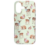 Vintage Woodland Baby Deer, Bird with Pink bow and Blue bow Case for iPhone 17