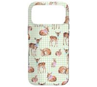 Vintage Woodland Baby Deer, Bird with Pink bow and Blue bow Case for iPhone 17 Pro Max