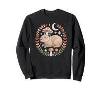 Vintage woodland capybara sleeping under a wild toadstool Sweatshirt