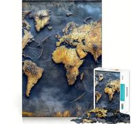 Vintage World Map 1000 Adult Pieces Jigsaw Puzzle Mind Challenge Toy Neat Cut Perfect Alignment Family Fun Night Activity (38x52cm)