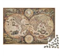 Vintage World Map 1000 Piece Jigsaw Puzzle Paper for Adults Historical Geography Educational Game Family Relaxation Home Decor Gift 38x26cm/1000pcs