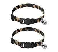 Vintage World Map Black Pet Collars for Cats, 2 Pack Cat Bell Collar