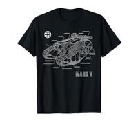 Vintage World War 1 British Tank Mark V blueprint T-Shirt
