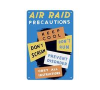 Vintage World War II Poster Featuring A Blue Background And Five Different Signs Metal Tin Sign 6x8 Inch Military Propaganda Wall Art Decor For Home Office Garage Man Cave