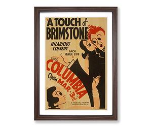 Vintage WPA Poster A Touch of Brimstone Framed Print | A2 Walnut Framed Wall Art | Ready to Hang | Classic Nature Picture | Living Room Bedroom Lounge Office