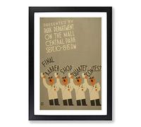 Vintage WPA Poster Barber Shop Quartet (2) Framed Print | A2 Black Framed Wall Art | Ready to Hang | Classic Nature Picture | Living Room Bedroom Lounge Office