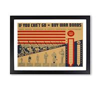 Vintage WPA Poster Buy War Bonds Framed Print | A2 Black Framed Wall Art | Ready to Hang | Classic Nature Picture | Living Room Bedroom Lounge Office