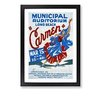Vintage WPA Poster Carmen Framed Print | A2 Black Framed Wall Art | Ready to Hang | Classic Nature Picture | Living Room Bedroom Lounge Office