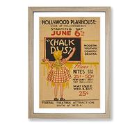 Vintage WPA Poster Chalk Dust (2) Framed Print | A2 Oak Framed Wall Art | Ready to Hang | Classic Nature Picture | Living Room Bedroom Lounge Office