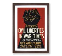 Vintage WPA Poster Civil Liberties Framed Print | A2 Walnut Framed Wall Art | Ready to Hang | Classic Nature Picture | Living Room Bedroom Lounge Office
