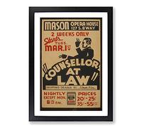 Vintage WPA Poster Counsellor at War Framed Print | A2 Black Framed Wall Art | Ready to Hang | Classic Nature Picture | Living Room Bedroom Lounge Office