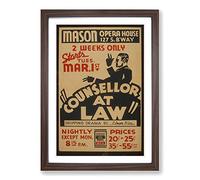 Vintage WPA Poster Counsellor at War Framed Print | A2 Walnut Framed Wall Art | Ready to Hang | Classic Nature Picture | Living Room Bedroom Lounge Office