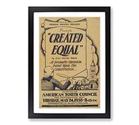 Vintage WPA Poster Created Equal Framed Print | A2 Black Framed Wall Art | Ready to Hang | Classic Nature Picture | Living Room Bedroom Lounge Office