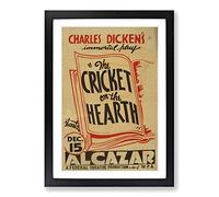 Vintage WPA Poster Cricket on The Hearth Framed Print | A2 Black Framed Wall Art | Ready to Hang | Classic Sport Picture | Living Room Bedroom Lounge Office