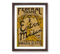 Vintage WPA Poster Enter Madam Framed Print | A2 Walnut Framed Wall Art | Ready to Hang | Classic Nature Picture | Living Room Bedroom Lounge Office