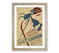 Vintage WPA Poster Exposition Framed Print | A2 Oak Framed Wall Art | Ready to Hang | Classic Nature Picture | Living Room Bedroom Lounge Office