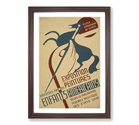 Vintage WPA Poster Exposition Framed Print | A2 Walnut Framed Wall Art | Ready to Hang | Classic Nature Picture | Living Room Bedroom Lounge Office