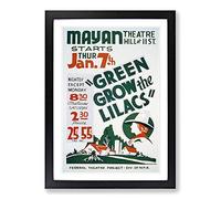 Vintage WPA Poster Green Groq The Lilacs Framed Print | A2 Black Framed Wall Art | Ready to Hang | Classic Nature Picture | Living Room Bedroom Lounge Office