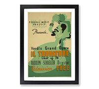 Vintage WPA Poster Il Trovatore Framed Print | A2 Black Framed Wall Art | Ready to Hang | Classic Nature Picture | Living Room Bedroom Lounge Office
